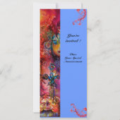 EXCALIBUR, hell rot, rosa blau Einladung (Rückseite)