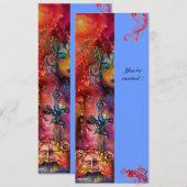 EXCALIBUR, hell rot, rosa blau Einladung (Vorne/Hinten)