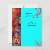 EXCALIBUR, hell rot, rosa blau Einladung (Rückseite)