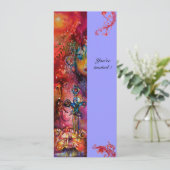 EXCALIBUR, hell rot, rosa blau Einladung (Stehend Vorderseite)
