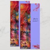 EXCALIBUR, hell rot, rosa blau Einladung (Vorne/Hinten)