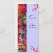EXCALIBUR, hell rot, rosa blau Einladung (Rückseite)