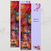 EXCALIBUR, hell rot, rosa blau Einladung (Vorne/Hinten)
