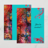 EXCALIBUR, hell rot, rosa blau Einladung (Vorne/Hinten)