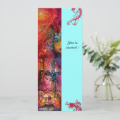 EXCALIBUR, hell rot, rosa blau Einladung (Stehend Vorderseite)
