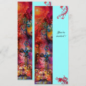 EXCALIBUR, hell rot, rosa blau Einladung (Vorne/Hinten)