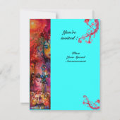 EXCALIBUR, hell rot, rosa blau Einladung (Rückseite)