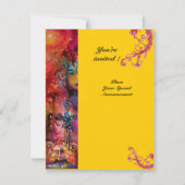 EXCALIBUR, hell rot, rosa blau, gelb Einladung (Rückseite)
