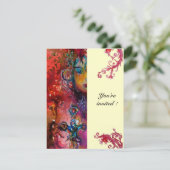 EXCALIBUR, hell rot, rosa blau, gelb Einladung (Stehend Vorderseite)