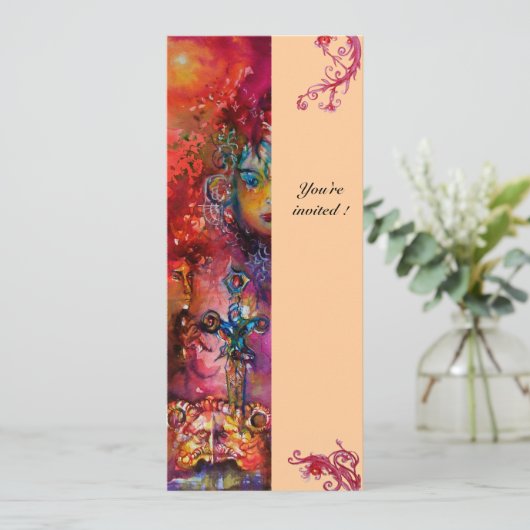 EXCALIBUR, hell rot, rosa Einladung (Stehend Vorderseite)