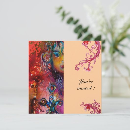 EXCALIBUR, hell rot, rosa Einladung (Stehend Vorderseite)