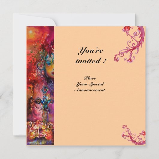 EXCALIBUR, hell rot, rosa Einladung (Rückseite)