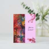 EXCALIBUR, hell rot, rosa Einladung (Stehend Vorderseite)