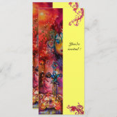 EXCALIBUR, hell rot, rosa gelb Einladung (Vorne/Hinten)