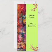 EXCALIBUR, hell rot, rosa grün Einladung (Rückseite)