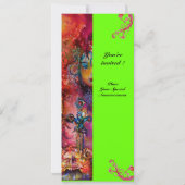 EXCALIBUR, hell rot, rosa grün Einladung (Rückseite)