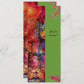 EXCALIBUR, hell rot, rosa grün Einladung (Vorne/Hinten)