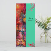 EXCALIBUR, hell rot, rosa grün Einladung (Stehend Vorderseite)