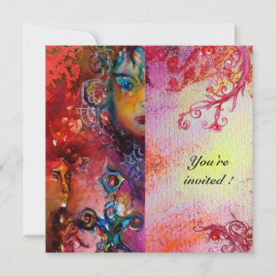 EXCALIBUR, hell rot, rosa lila Einladung