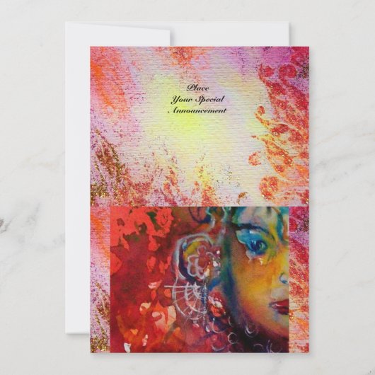 EXCALIBUR, hell rot, rosa lila Einladung (Rückseite)