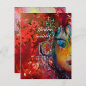 EXCALIBUR, hell rot, rosa lila Einladung (Vorne/Hinten)