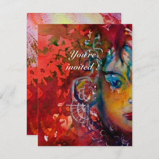 EXCALIBUR, hell rot, rosa lila Einladung (Vorne/Hinten)