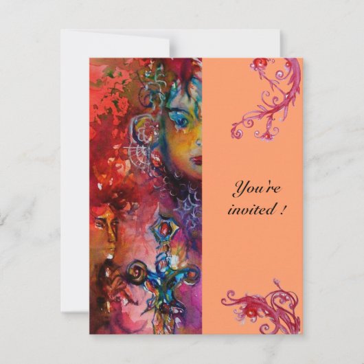 EXCALIBUR, hell rot, rosa orange Einladung (Vorderseite)