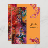 EXCALIBUR, hell rot, rosa orange Einladung (Vorne/Hinten)