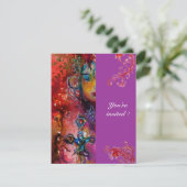 EXCALIBUR, hell rot, rosa violett Einladung (Stehend Vorderseite)