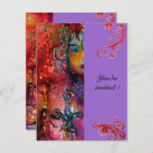 EXCALIBUR, hell rot, rosa violett Einladung (Vorne/Hinten)