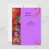 EXCALIBUR, hell rot, rosa violett Einladung (Rückseite)