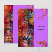 EXCALIBUR, hell rot, rosa violett Einladung (Vorne/Hinten)