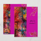 EXCALIBUR, hell rot, rosa violett Einladung (Vorne/Hinten)