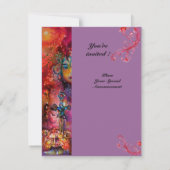 EXCALIBUR, hell rot, rosa violett Einladung (Rückseite)