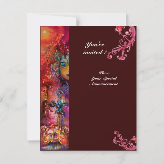 EXCALIBUR, hell rot, schwarz Einladung (Rückseite)