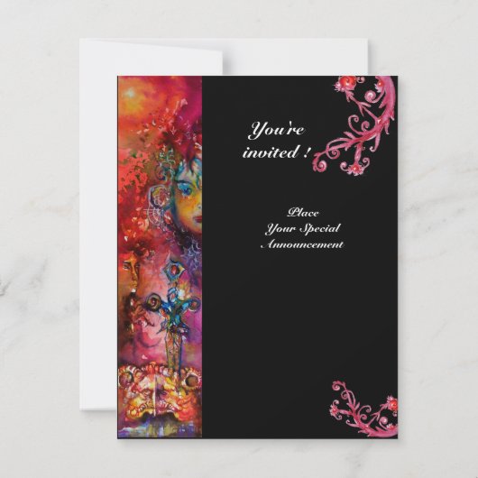 EXCALIBUR, hell rot, schwarz Einladung (Rückseite)