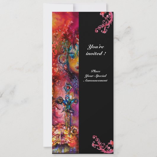 EXCALIBUR, hell rot, schwarz Einladung (Rückseite)