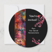 EXCALIBUR, hell rot, schwarz Einladung (Rückseite)