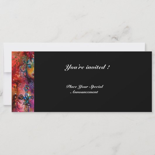 EXCALIBUR, hell rot, schwarz Einladung (Rückseite)