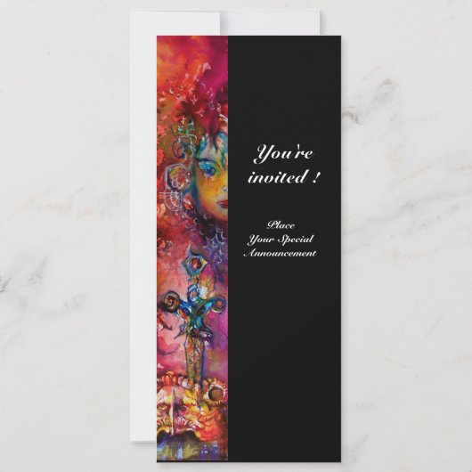 EXCALIBUR, hell rot, schwarz Einladung (Rückseite)