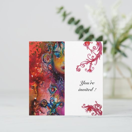 EXCALIBUR, hell rot, weiß Einladung (Stehend Vorderseite)