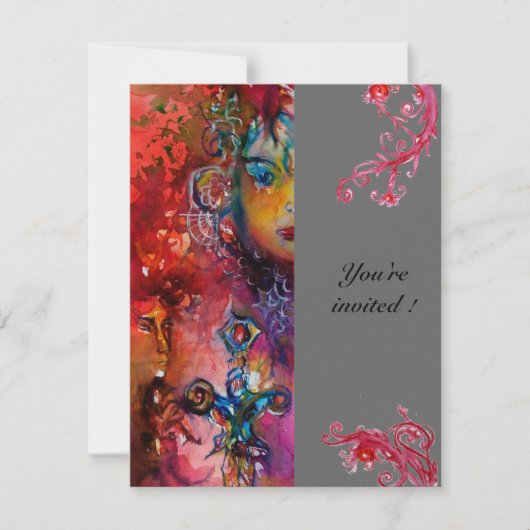 EXCALIBUR, hellrot grau Einladung (Vorderseite)