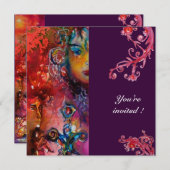 EXCALIBUR hellrot lila fuchsiblau Einladung (Vorne/Hinten)