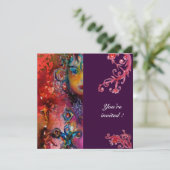 EXCALIBUR hellrot lila fuchsiblau Einladung (Stehend Vorderseite)