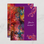 EXCALIBUR hellrot lila fuchsiblau Einladung (Vorne/Hinten)