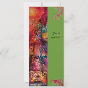 EXCALIBUR , hellrot , rosa blau grün Einladung