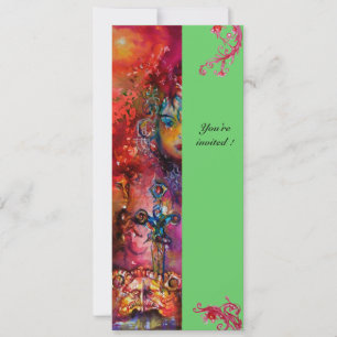 EXCALIBUR , hellrot , rosa blau grün Einladung