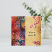 EXCALIBUR, hellrot, rosa lila Pergament Einladung (Stehend Vorderseite)