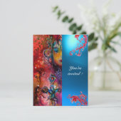 EXCALIBUR Juwel hell rot, rosa blau orange blau Einladung (Stehend Vorderseite)