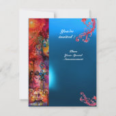 EXCALIBUR Juwel hell rot, rosa blau orange blau Einladung (Rückseite)